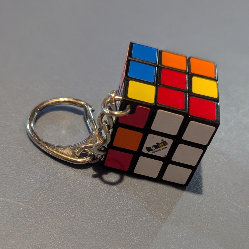 Rubik’s Cube Keyring Edition. Classic 3x3 Mini Cube Keyring Accessory, Travel